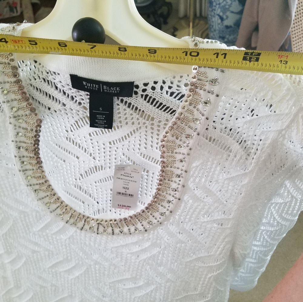 WHBM beautiful White Tunic Sweater - Picture 2 of 9